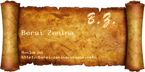 Bersi Zenina névjegykártya